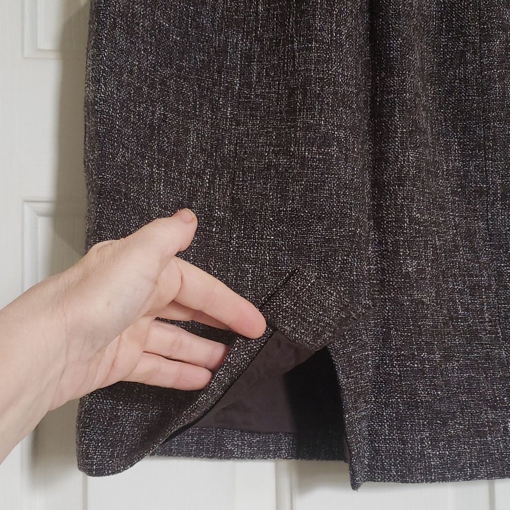 Banana Republic Brown Tweed Wool Pencil Skirt• SIZE 4 • Corporate Quiet Luxury - Picture 5 of 11